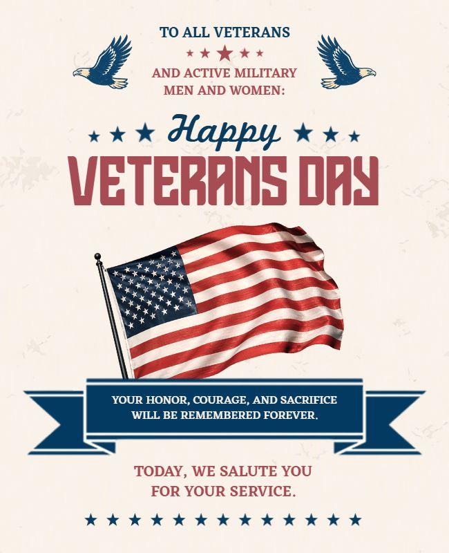 Patriotic Veterans Day Celebration Poster Template
