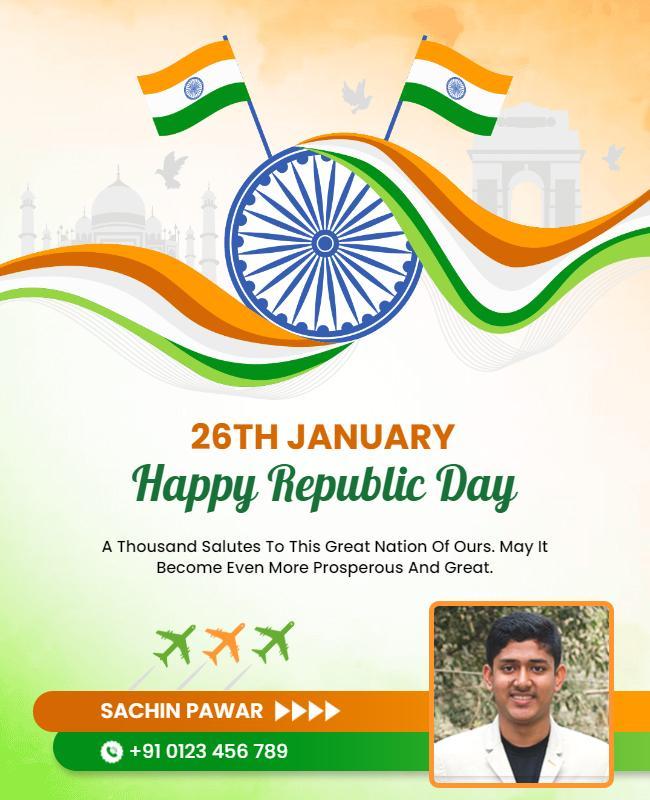 Patriotic Vibrant Republic Day Celebration Poster Template