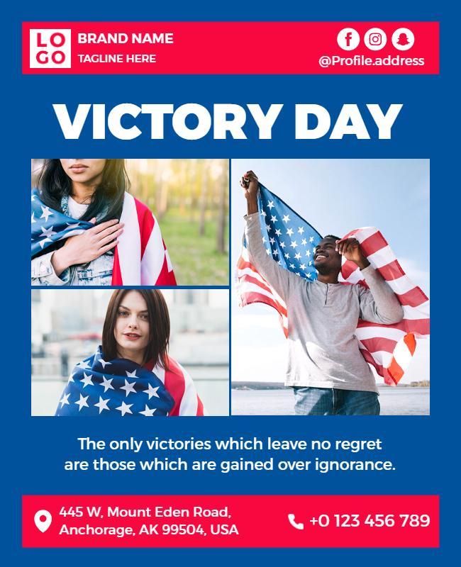 Vibrant Blue National Pride Victory Day Flyer Template