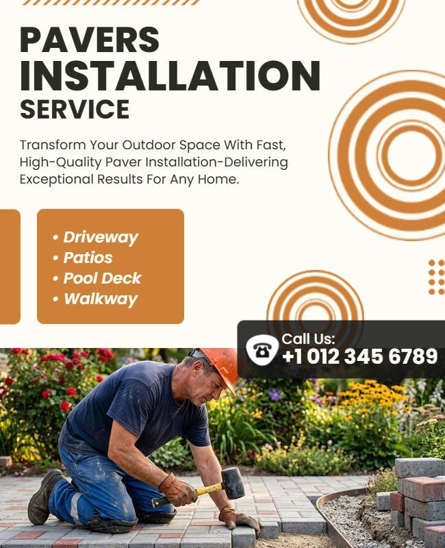 Paver Installation Services Promotional Flyer Template