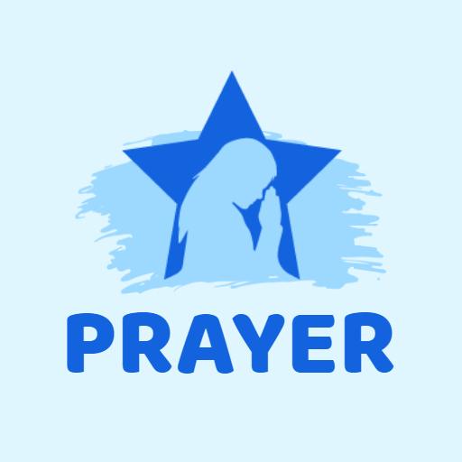 Peaceful Blue Star Design Symbolizing Prayer and Reflection Logo Template