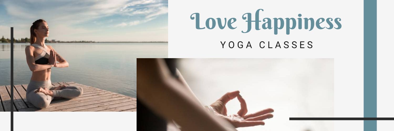 Peaceful Yoga Classes with Serene Lakeside View Twitter Banner Template