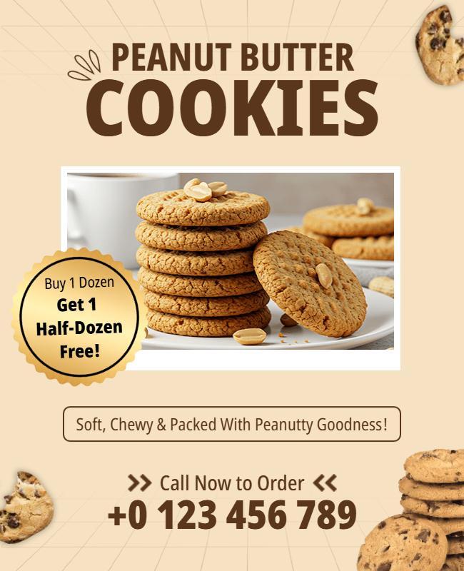Peanut Butter Cookies Promotional Flyer Template