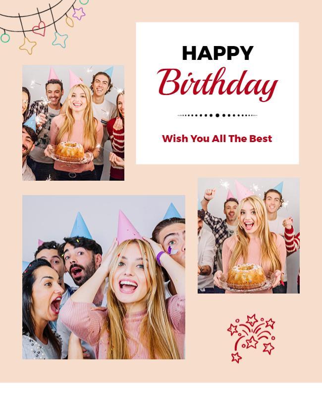 Pearl Bush Happy Birthday Party Flyer Template