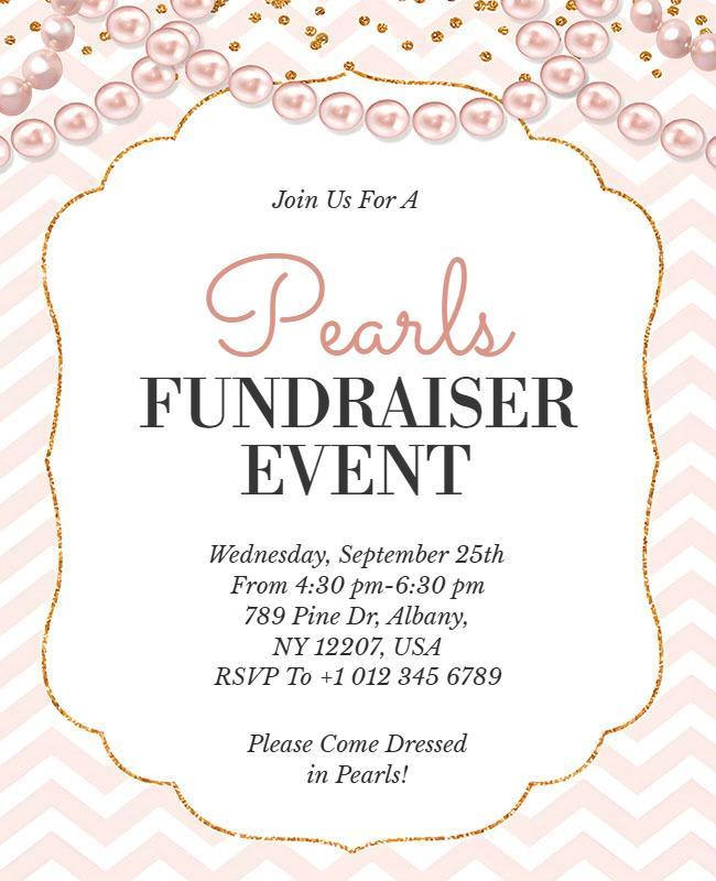 Pearl Theme Fundraising Event Flyer Template