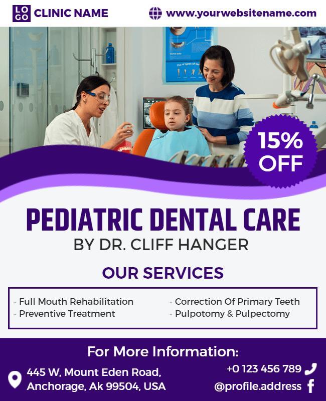 Pediatric Dental Care Services Flyer Template