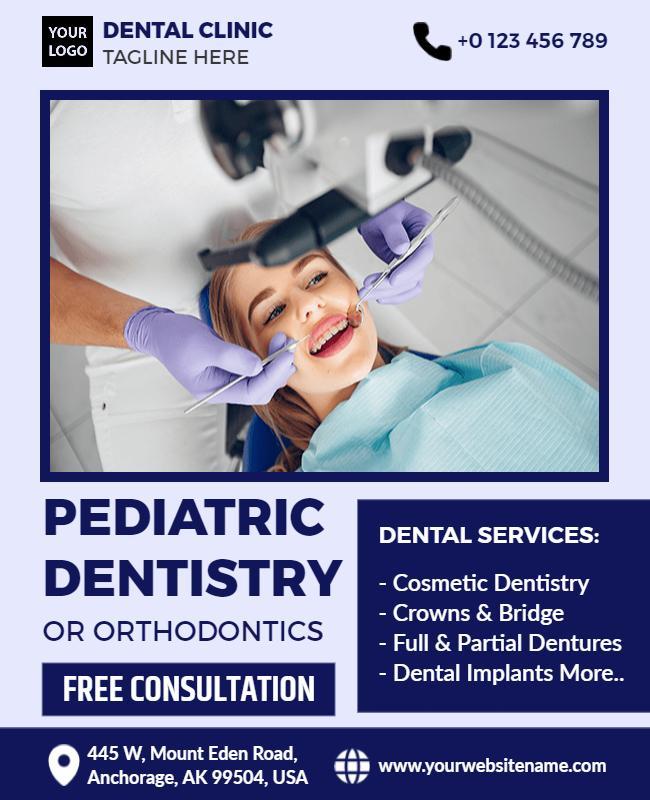 Pediatric Dentistry and Orthodontics Consultation Flyer Template