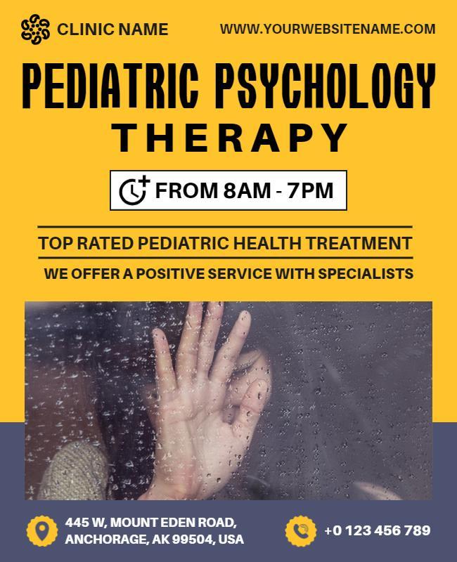 Pediatric Psychology Therapy Service Flyer Template