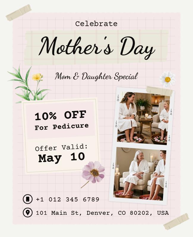 Pedicure Offer for Mother's Day Poster Template