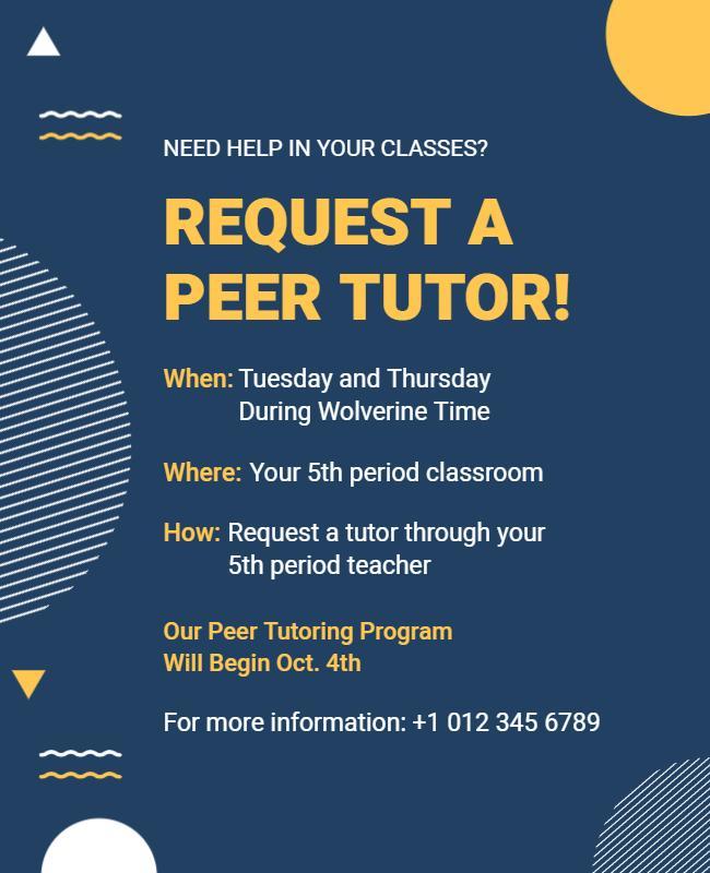 Peer Tutoring Program Invitation Flyer Template