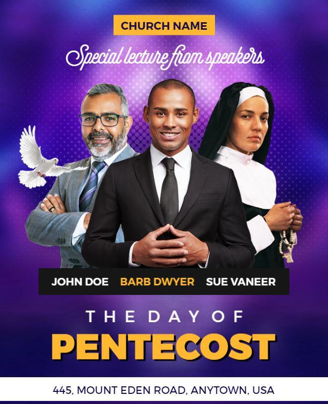 Pentecost Celebration Special Lecture Flyer Template