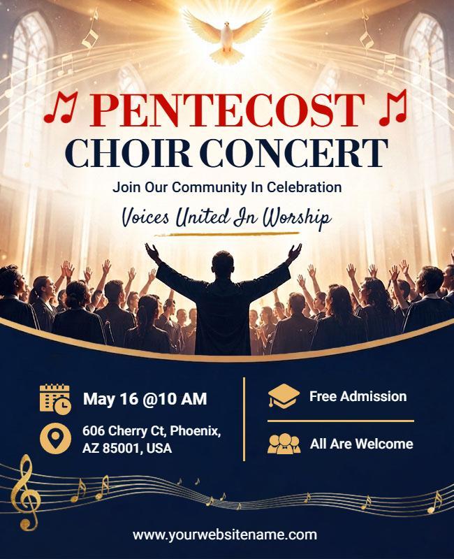 Pentecost Choir Concert Celebration Flyer Template