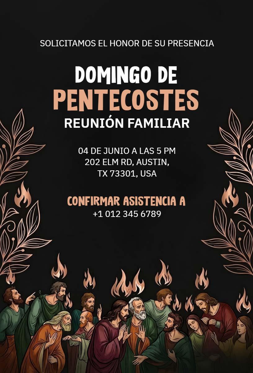 Pentecost Family Reunion Church Gathering Invitation Template