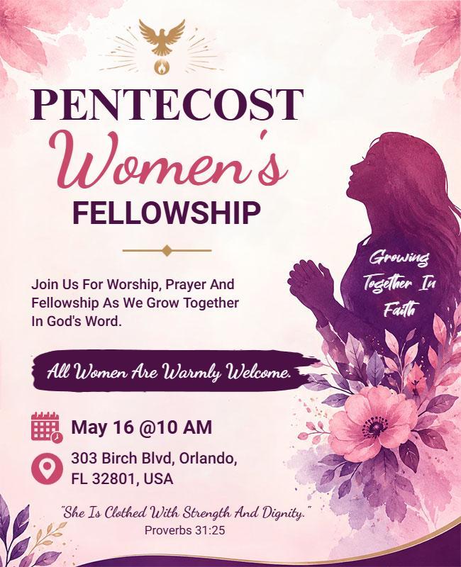 Pentecost Women's Fellowship Event Flyer Template