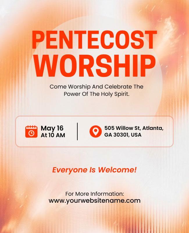 Pentecost Worship Flyer Template