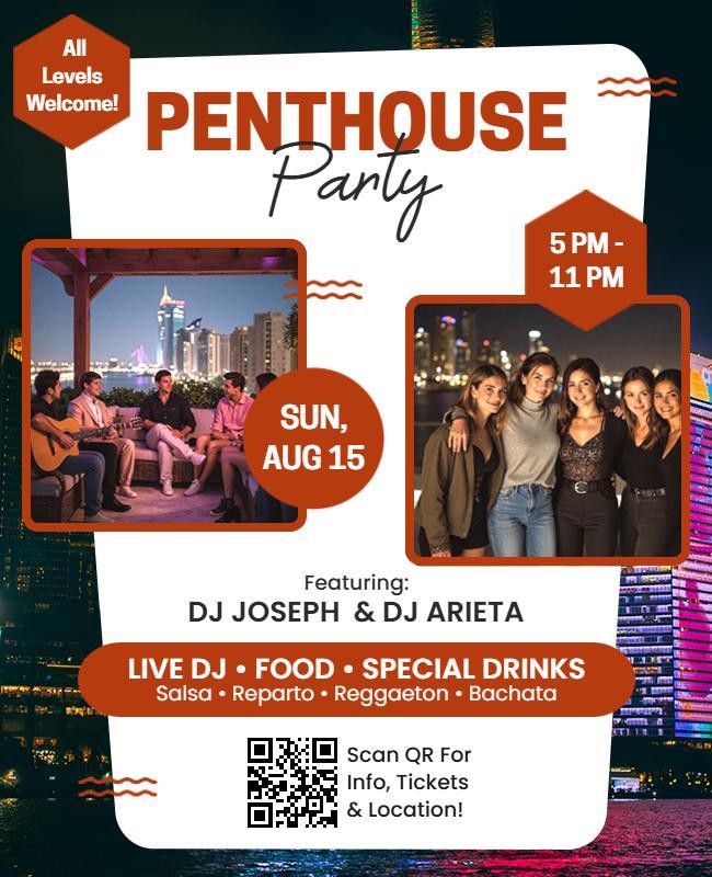 Penthouse Rooftop Party Event Flyer Template