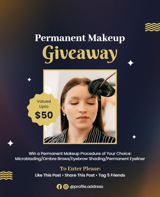 Permanent Makeup Giveaway Promotional Flyer Template