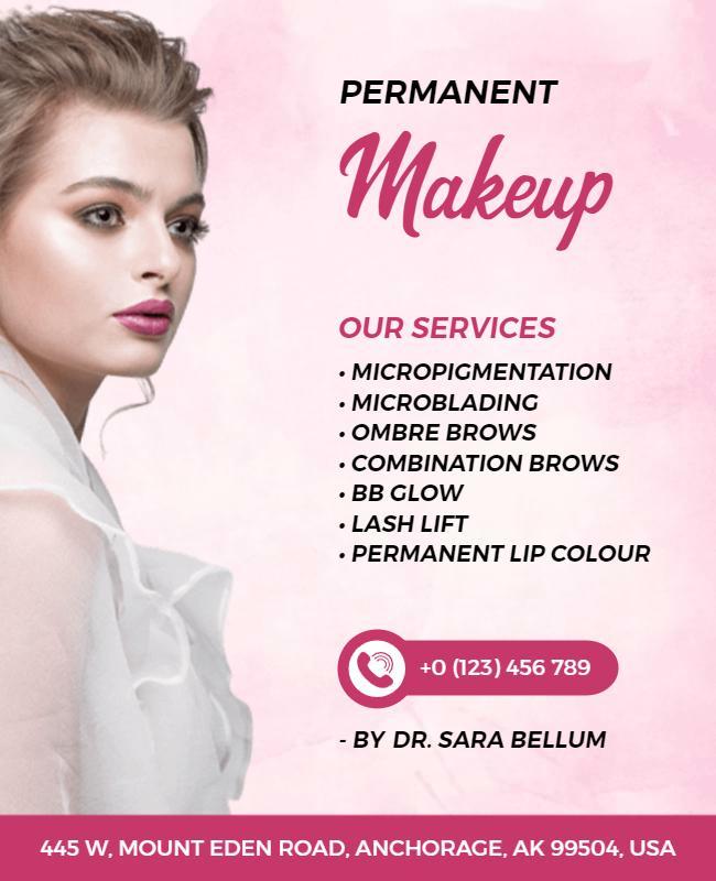 Permanent Makeup Services Promotion Flyer Template