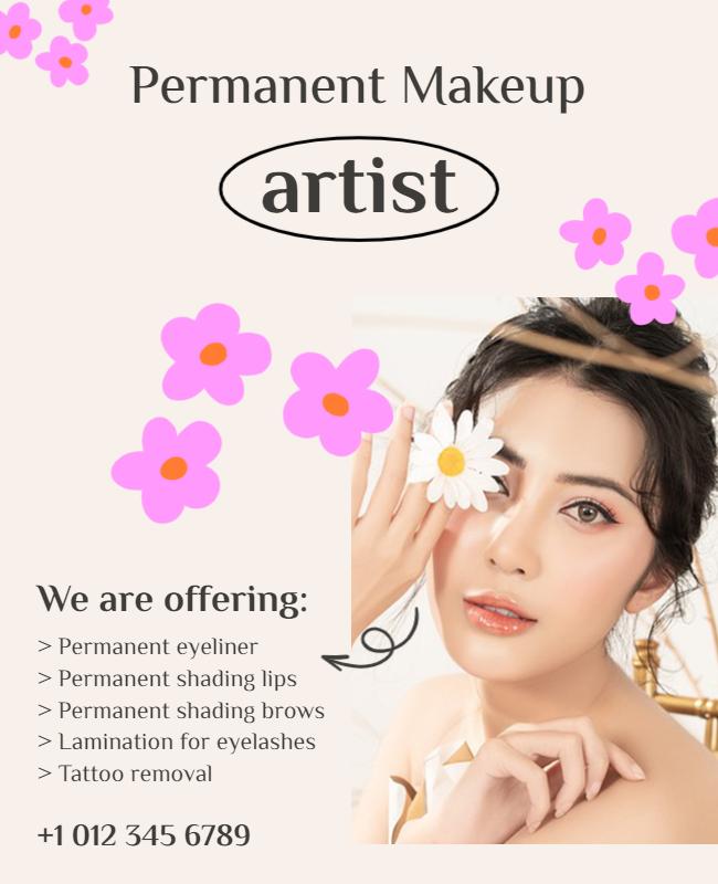 Permanent Makeup Services Promotional Flyer Template