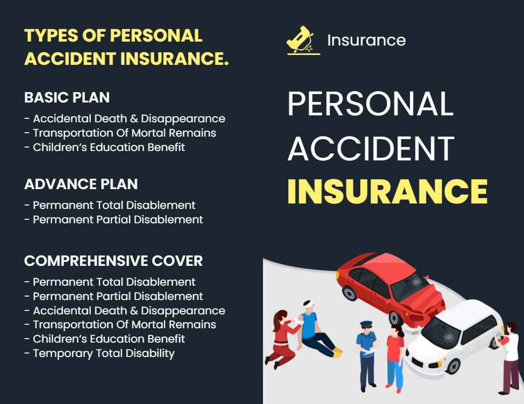 Personal Accident Insurance Benefits and Coverage Brochure Template