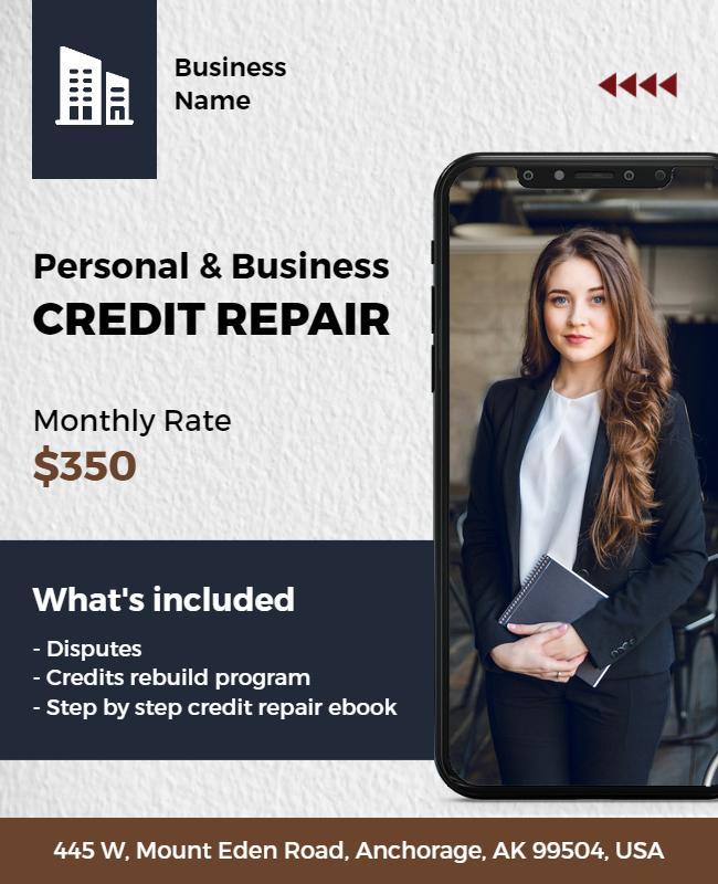 Personal and Business Credit Repair Flyer Template