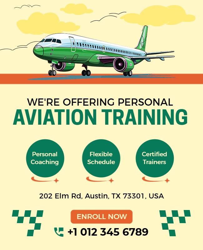 Personal Aviation Training Program Flyer Template