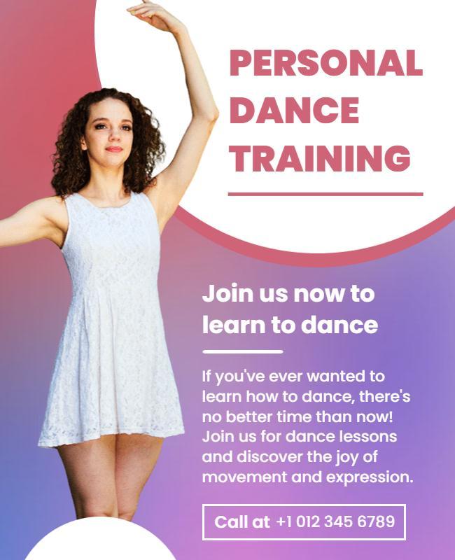 Personal Dance Training Lessons Flyer Template