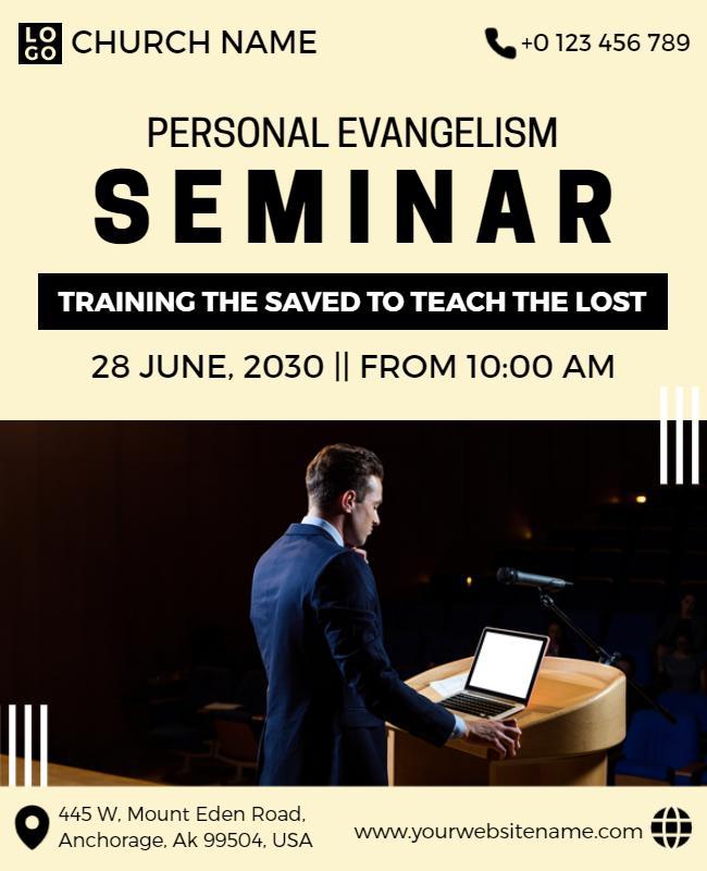 Personal Evangelism Seminar Church Event Flyer Template