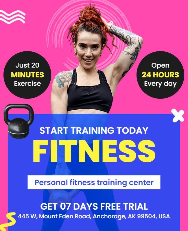 Personal Fitness Training Center Promotion Flyer Template