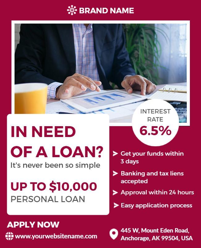 Personal Loan Application Promotion Flyer Template