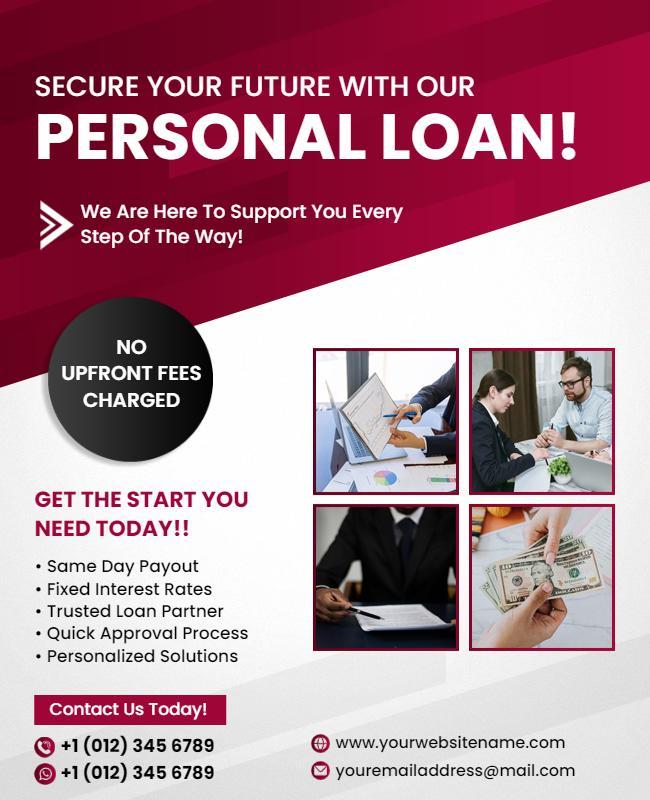 Personal Loan Financial Service Flyer Template