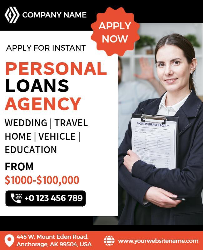 Personal Loans Agency Advertising Flyer Template