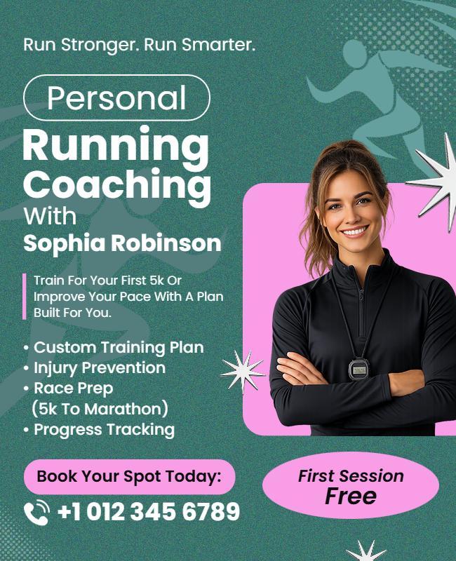Personal Running Coaching Flyer Template