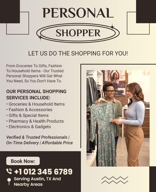 Personal Shopping Service Flyer Template