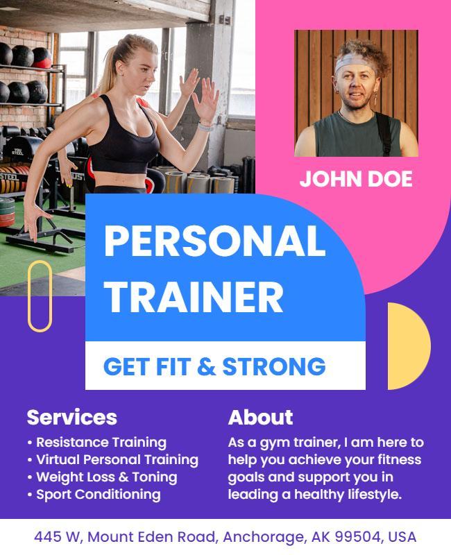 Personal Trainer Fitness Services Flyer Template