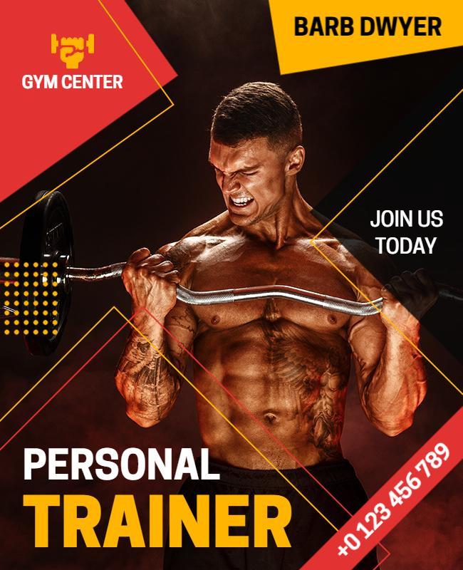 Dynamic Red Fitness Personal Trainer Recruitment Flyer Template