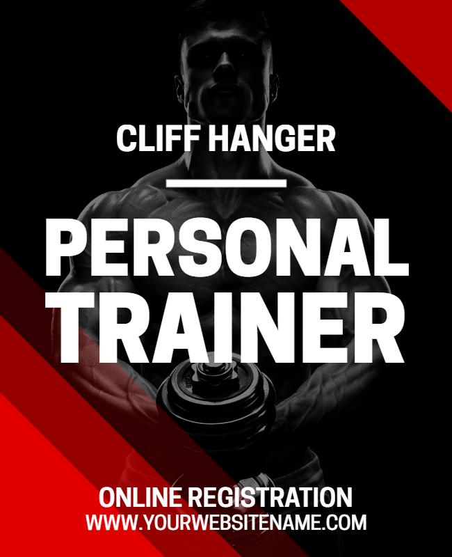 Bold Red Fitness Personal Trainer Promotion Flyer Template