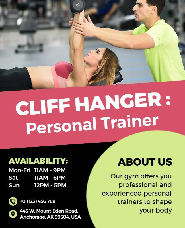 Personal Trainer Gym Promotion Flyer Template