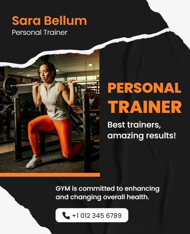 Personal Trainer Promotion Fitness Flyer Template