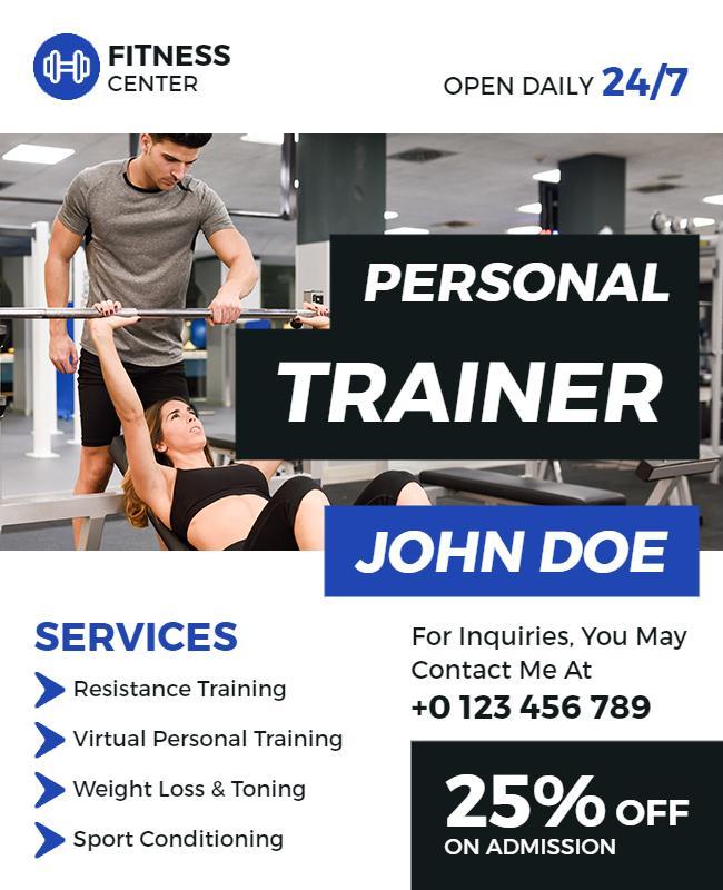 Personal Trainer Service Flyer Template