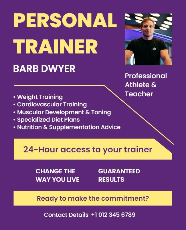 Personal Trainer Services Promotional Flyer Template