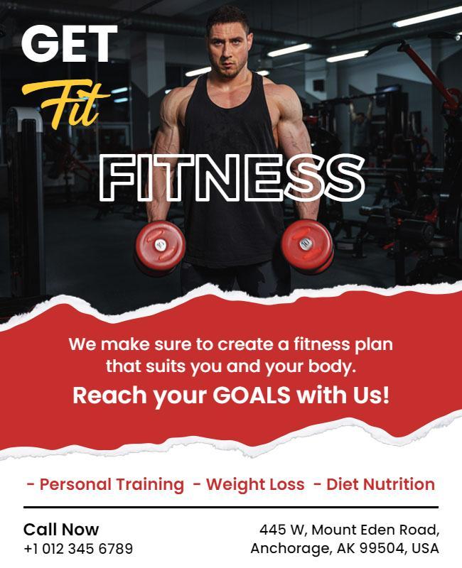 Personal Training and Nutrition Fitness Flyer Template