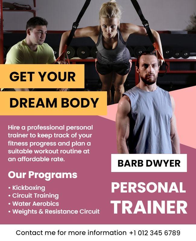 Personal Training Fitness Programs Flyer Template