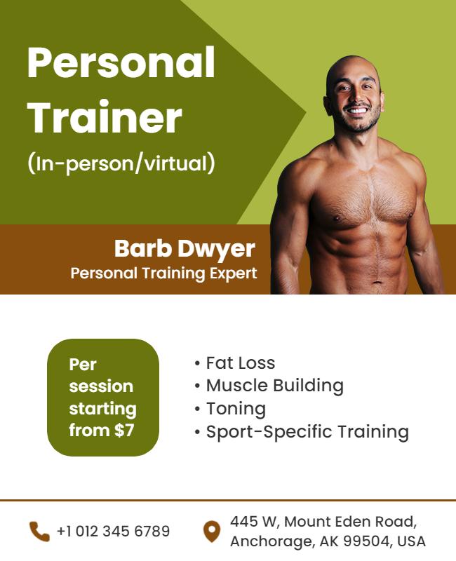 Personal Training Services Promotional Flyer Template