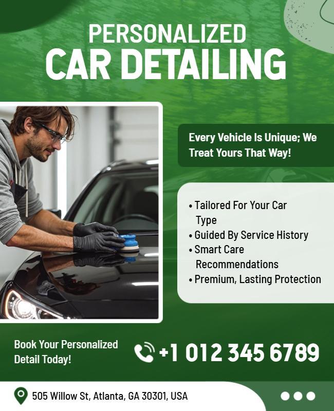 Personalized Car Detailing Service Flyer Template