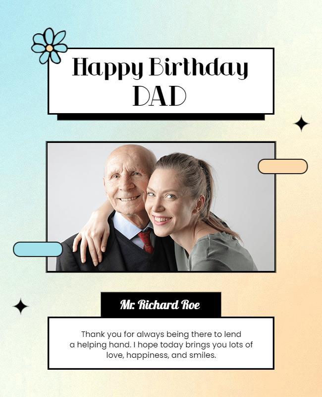 Personalized Happy Birthday Dad Flyer Template