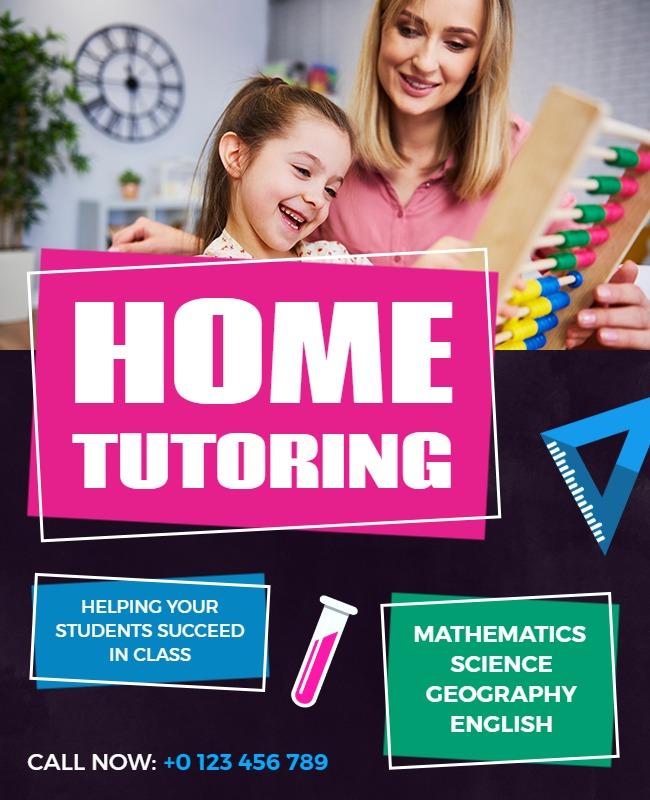 Personalized Home Tutoring Services Flyer Template