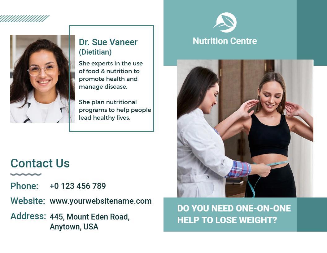 Personalized Nutrition Weight Loss Consultation Brochure Template