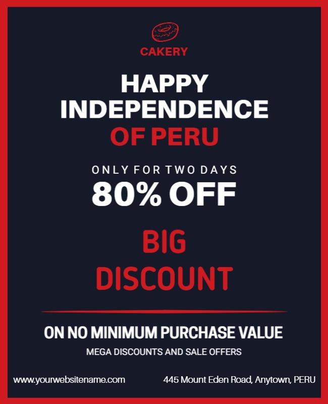 Peru Independence Day Discount Offer Flyer Template