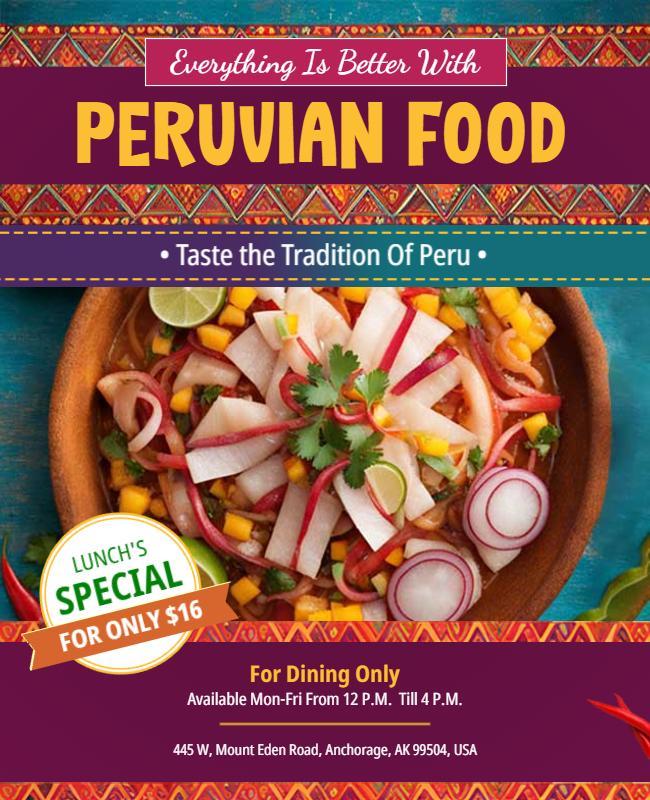 Peruvian Cuisine Restaurant Promotion Flyer Template